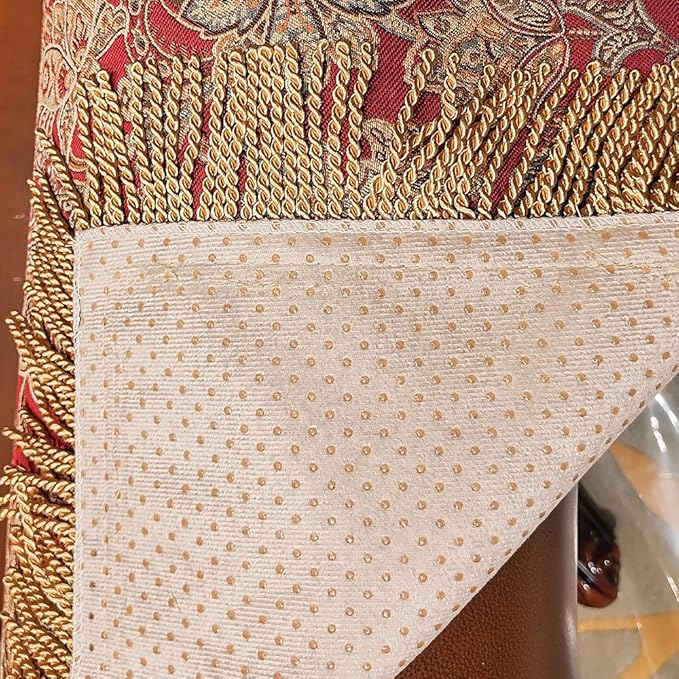 LUFEIJIASHI Luxury Couch Arm Covers, Washable Armrest Protectors for Leather Sofa, Anti-Slip Recliner Chair Arm Covers Set of 2 (SBDB-red)