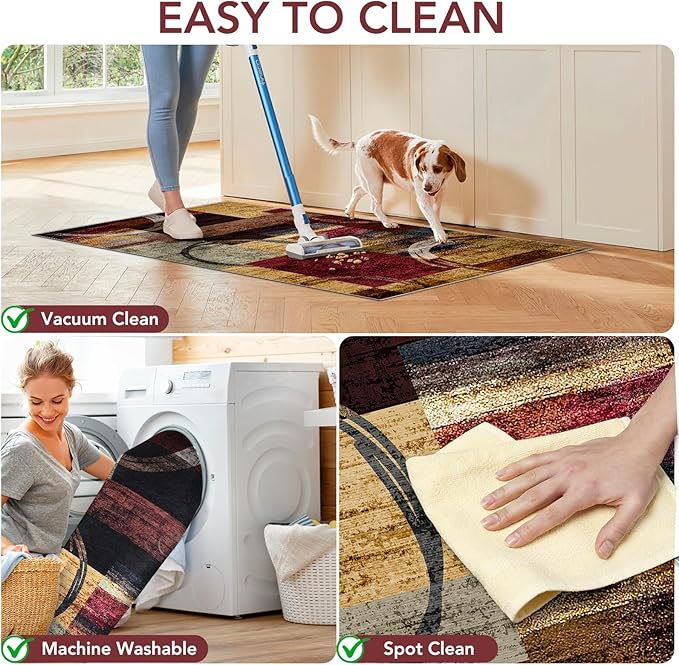 Office Chair Mat for Hardwood Floor&Tile Floor,36"X 48" Heavy Duty Desk Chair Mat for Hard Floors,Under Desk Rug for Rolling Computer Chair,Anti Slip,Low Pile Carpet Floor-Geo Multi