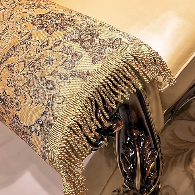 LUFEIJIASHI Luxury Couch Arm Covers,Washable Armrest Cover for Sofa,Anti Slip Recliner Chair Arm Covers Protectors for Leather Sofa Arm Cover Set of 2 (SBDB-Beige)