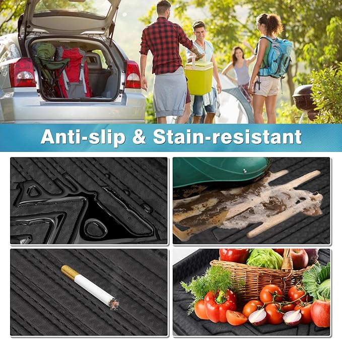 Mixsuper Cargo Liner for Chevrolet Equinox/GMC Terrain 2018-2024, Trunk Mat Backrest Mat for Equinox/Terrain Accessories Cargo Mat Rear Trunk Liner Black