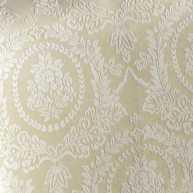 Timeless Vintage Style Bedding with Fringe Edges | Neutral Sage and Ecru | Textured Matelasse Rose Medallions and Leaves | 3-Pc Lightweight Bed Set: Oversized Queen Bedspread & 2 Standard Pillow Shams