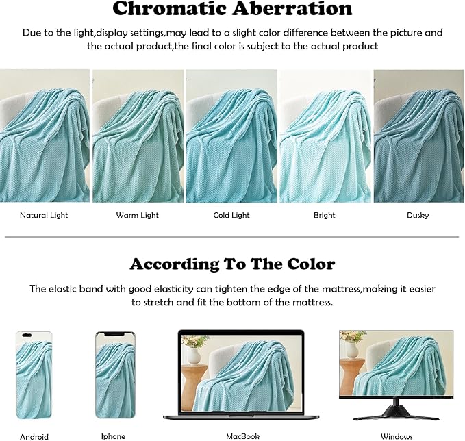 NEWCOSPLAY Super Soft Throw Blanket Mint Green Premium Silky Flannel Fleece Leaves Pattern Lightweight Bed Blanket All Season Use (Mint Green, Throw(50"x60"))