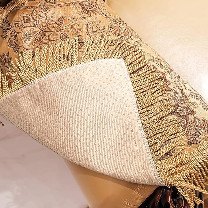 LUFEIJIASHI Luxury Couch Arm Covers,Washable Armrest Cover for Sofa,Anti Slip Recliner Chair Arm Covers Protectors for Leather Sofa Arm Cover Set of 2 (SBDB-Beige)