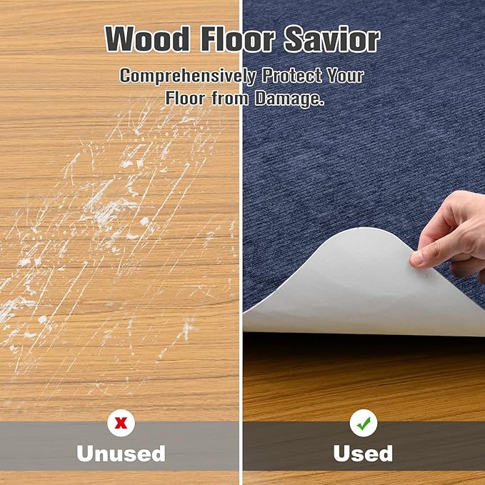 Placoot Desk Chair Mat for Hardwood Floor Corduroy Surface 1/6" Thick 55"x35" Office Chair Mat for Rolling Chairs-100% Large Anti-Slip Backing Under Desk Low-Pile Office Rug Floor Mat