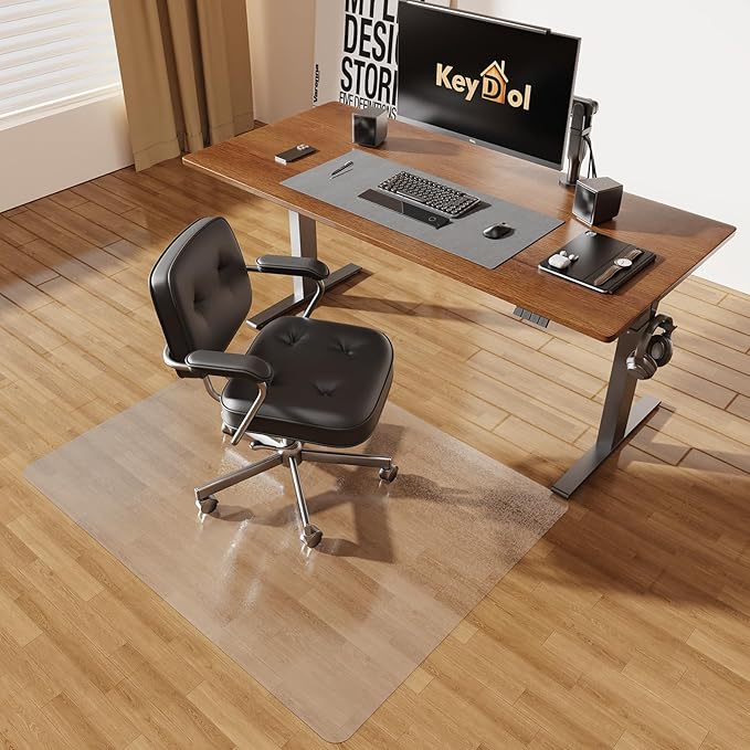[Thickened to 2.0mm] 36"x48" Computer Chair Mat for Hardwood, PVC Office Mat for Hardwood Floor, Anti-Slip Rolling Chair Floor Protector,Vinyl Mats for Home, Under Desk Mats for Rolling Chairs