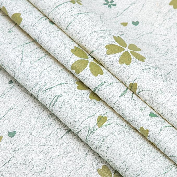 RAY STAR 12X120 Inch Shelf Liner for Kitchen Cabinets, Non-Adhesive Cabinet Liner Washable, PVC Drawer Liner for Dresser Non-Slip Bathroom (Green-Floral)(5 Roll)