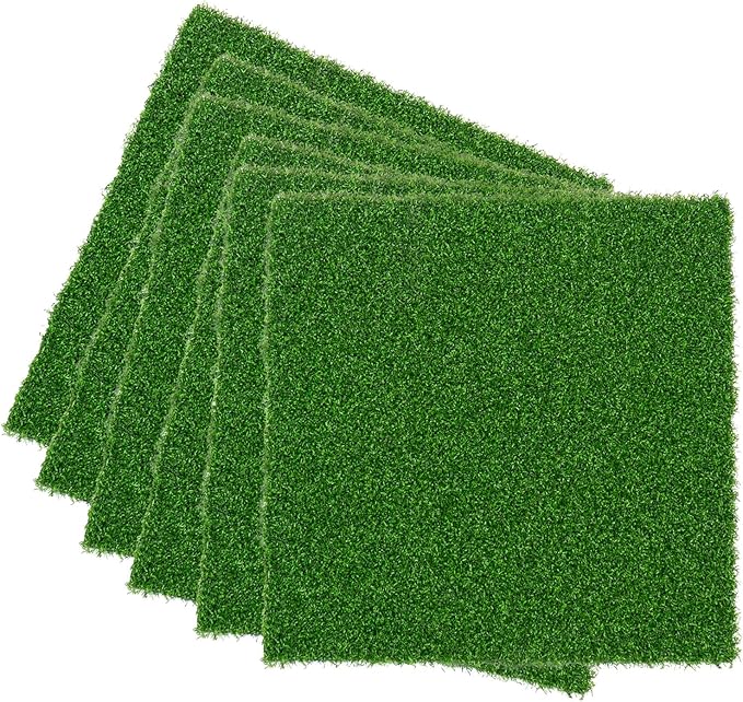 Artificial Turf Tiles 12X12 in,0.6 in Thick,Fake Grass Patch Indoor Outdoor Garden Lawn Patio,Synthetic Turf Mat,Realistic Grass Rug for Dogs Pets Lawn Landscape Squares,Green (8 Packs)