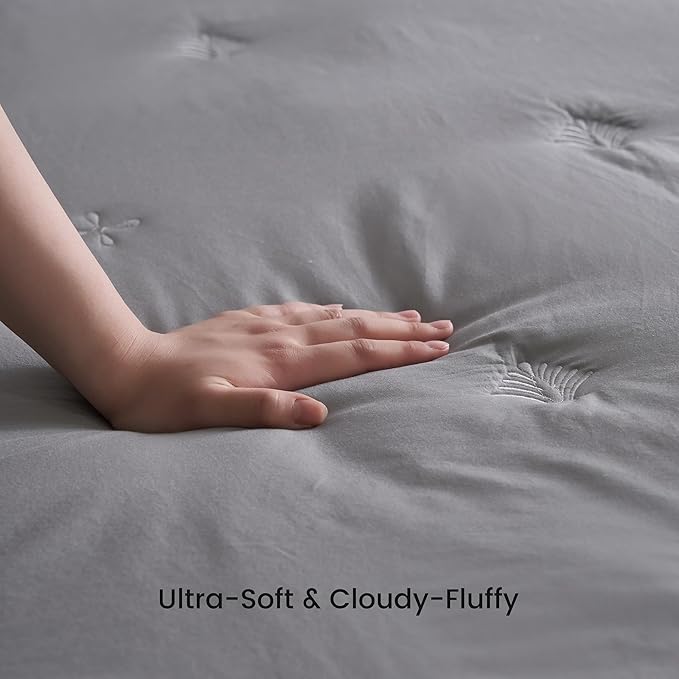 Simple&Opulence Cooling Quilted Mattress Pad – Fitted Sheet Mattress Protector Cover with Elastic Corners, Soft & Breathable, 16 Inch Deep Pocket (Dark Grey,Twin)