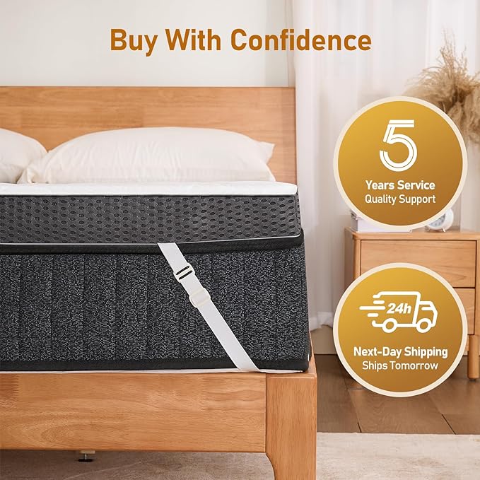 Glendan Firm Mattress Topper King: 3 Inch High Density Foam - Extra Support Mattress Pad for Pain Relief - Breathable Washable Cover with Anti-Slip Straps - CertiPUR-US Oeko-Tex Certified 80''x76''