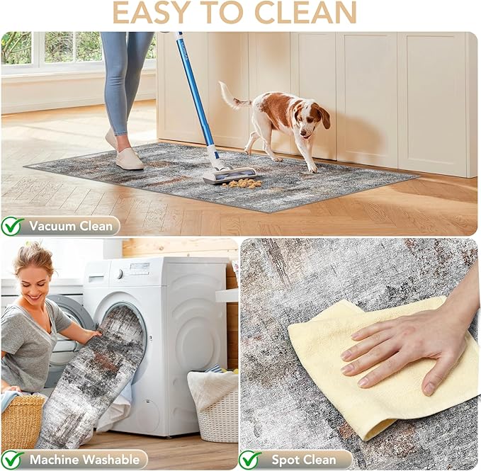 Office Chair Mat for Hardwood Floor&Tile Floor,36"X 48" Heavy Duty Desk Chair Mat for Hard Floors,Under Desk Rug for Rolling Computer Chair,Anti Slip,Low Pile Carpet Floor-Abstract Grey