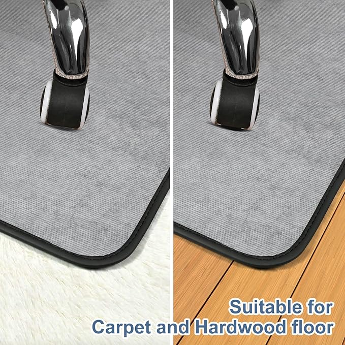 Placoot Heavy Duty Office Chair Mat for Carpet and Hardwood Floor Corduroy Surface Desk Chair Mat Rug 36'' x 48'' Jacquard Woven Surface Floor mats for Office Home