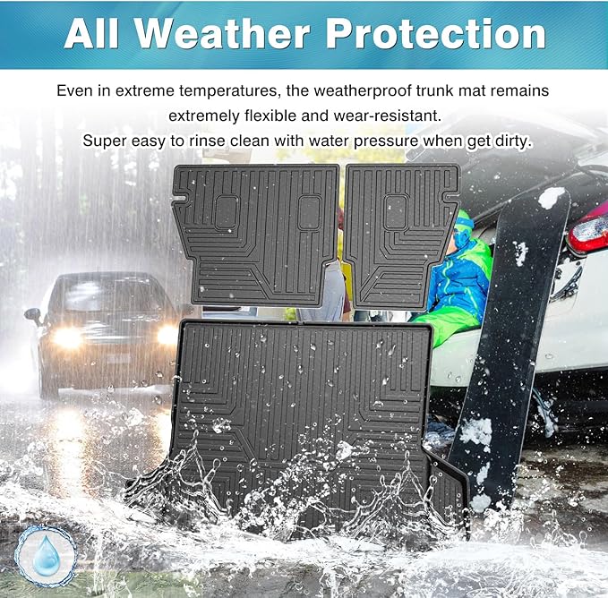 Mixsuper Cargo Liner for Chevrolet Equinox/GMC Terrain 2018-2024, Trunk Mat Backrest Mat for Equinox/Terrain Accessories Cargo Mat Rear Trunk Liner Black