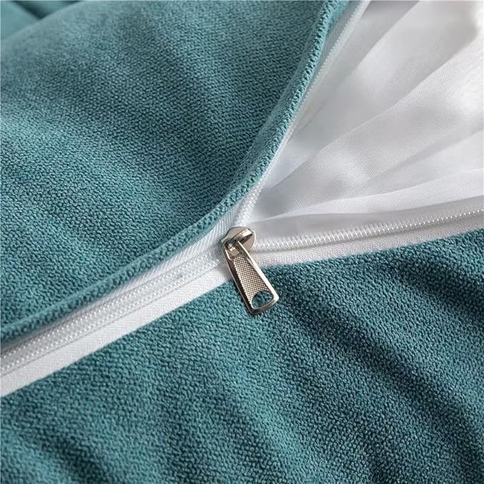 Triangular Reading Bed Rest Pillow Large Bolster Cushion Headboard Backrest Wedge Pillow with Removable Cover and Two Large Side Pockets (Teal Blue, California King: 71 x 8 x 20 inches)