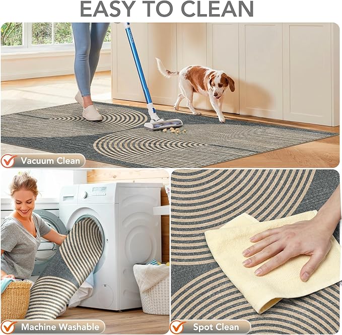 Office Chair Mat for Hardwood Floor&Tile Floor,48"X 60" Heavy Duty Desk Chair Mat for Hard Floors,Under Desk Rug for Rolling Computer Chair,Anti Slip,Low Pile Carpet Floor-Geo Grey