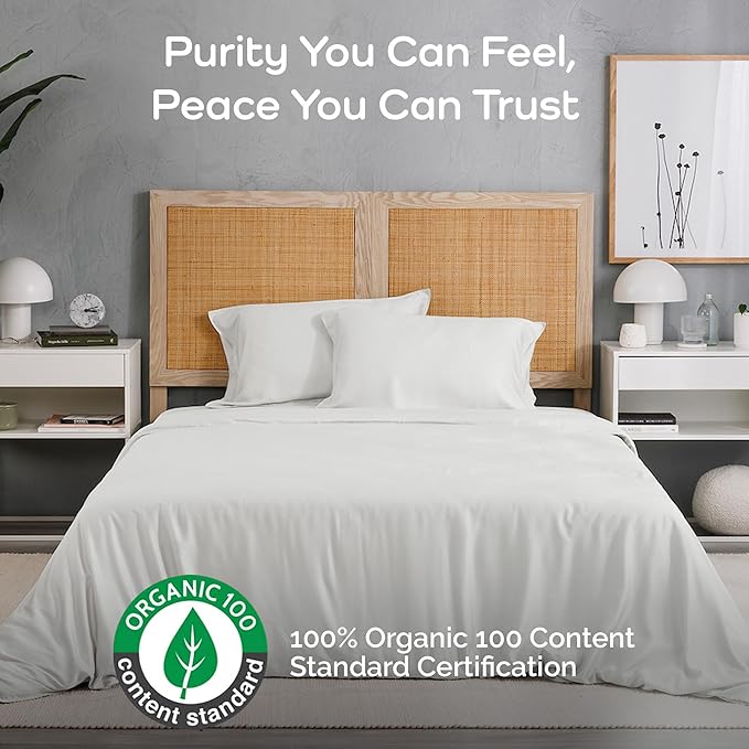 Duvet Cover Set - 100% Viscose Derived from Bamboo Duvet Cover Queen Size, 3 PC Luxury Cooling Duvet Cover for Hot Sleepers, Silky Buttery Soft Comforter Cover & 2 PC Queen Pillowcases, White