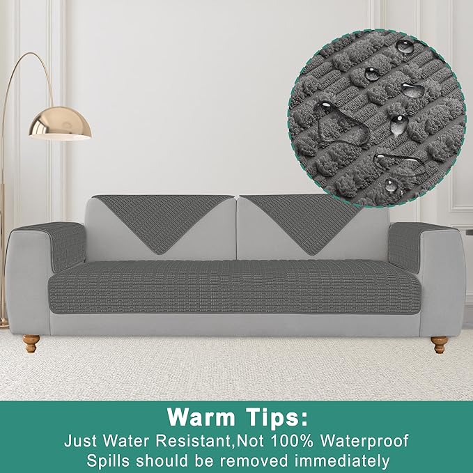 Foxdecor Couch Arm Covers Sofa Arm Covers, Arm Chair Covers Set of 2, Non-Slip Chair Arm Covers, Arm Rest Cover for Sofa, Armchair Slipcovers Couch Protector (Dark Grey 18x28 inch)