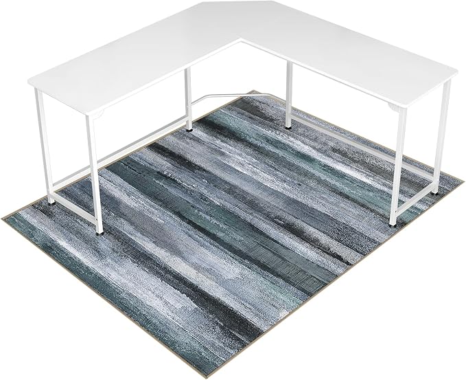 Office Chair Mat for Hardwood Floor&Tile Floor,48"X 60" Heavy Duty Desk Chair Mat for Hard Floors,Under Desk Rug for Rolling Computer Chair,Anti Slip,Low Pile Carpet Floor-Abstract Dark Grey