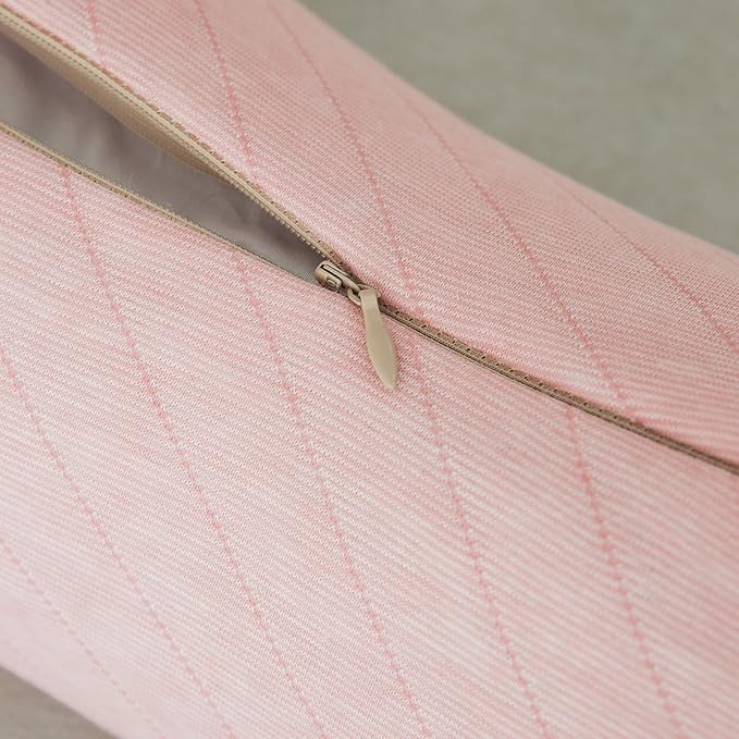 Buckwheat Neck Support Pillow Cervical Neck Cylinder Bolster Pillow Neck Pain Relief Breathable Comfortable for Back and Side Sleepers Round Pillows for Lunch Break Pink, 6x15 Inch