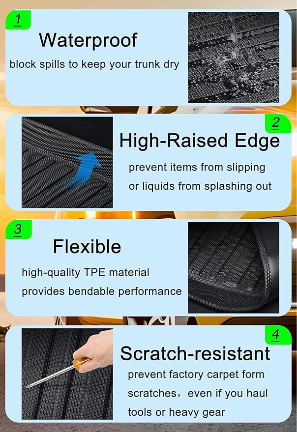 CRV Floor Mats Compatible with 2023-2026 Honda CR-V (Include Hybrid)，All Weather Protection Waterproof Durable Anti-Slip Odorless Custom-fit TPE Floor Liner Front and Rear Row Set