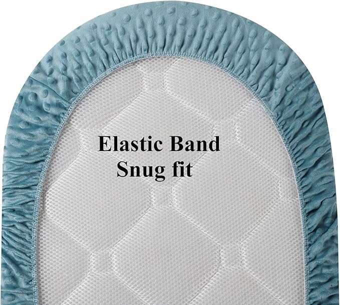 Dot Bassinet Sheet Set 2 Pack Stretch Fitted Cradle Sheets,Ultra Soft,Universal Fit Oval Rectangle Hourglass Pad/Mattress, for Baby Girls and Boys Blue, Seahorse