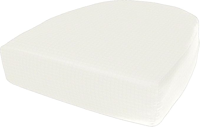 Cushion Source Rounded Back Seat Cushion, 19.5" x 20" x 5" deep Indoor and Outdoor Durable seat Cushion Made with Fade Resistant Sunbrella Fabric, Hidden Zipper, Sunbrella Canvas White