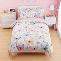SANDJEST Butterfly Duvet Cover Sets Twin Size for Kids Girls, Include 1 Polyester Comforter Cover 68x86 Inches and 1 Pillowcase 20x26 Inches, Comforter Not Included, Gift for Christmas Birthday
