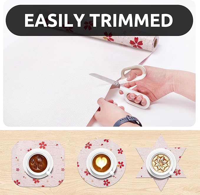 RAY STAR 18X96 Inch Shelf Liner for Kitchen Cabinets, Non-Adhesive Cabinet Liner Washable, PVC Drawer Liner for Dresser Non-Slip Bathroom (Red Floral)(4 Roll)