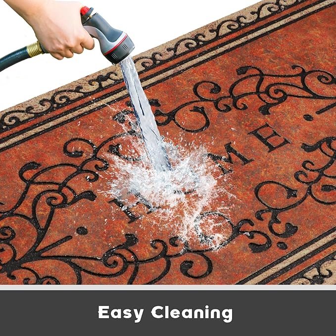 Large 47"x22" Heavy Duty Welcome Mat Outdoor with Non-Slip Rubber Backing - Durable Outdoor Door Mat for Front Door Entrance, Garage, Patio & High Traffic Areas（Home）