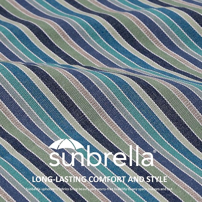 Sunbrella Outdoor Patio Chair Cushions Set, 24" x 24", Set of 2, Water-Repellent, Fade Resistant, Deep Seat Cushion for Backyard, Couch, Sofa and Patio Furniture, Swell Turquoise