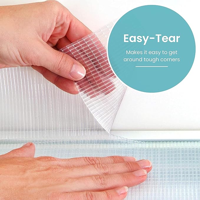 Con-Tact Brand 04F-CZ8S01-06AZ Zip-N-Fit Premium Non-Adhesive Perforated Shelf and Drawer Liner, 18-Inches by 4-Feet, Ribbed Clear