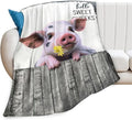 Funny Pig Farm Throw Blanket - Soft, Warm, Cozy Fleece for Couch, Sofa, Bed - 60"x50" for Girls, Women, Men, Boys
