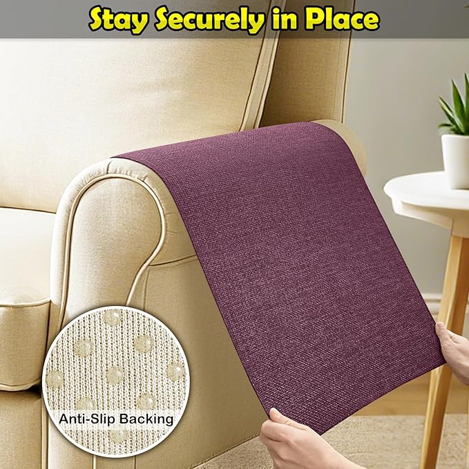 Couch Arm Covers, Waterproof Armrest Cover for Sofa, Armchair, Loveseat, Non-Slip Recliner Arm Cover, Sofa Arm Covers, Headrest Covers, Arm Chair Covers Set of 2 (Burgundy, 28"×24")