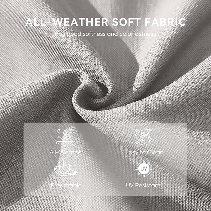 10-Piece Outdoor Patio Cushion Set - Fade & Water Resistant with Removable Olefin Cover, 22x24x4 Inch Memory Foam Cushions for Wicker Sectional Sofa – Beige/Crescent