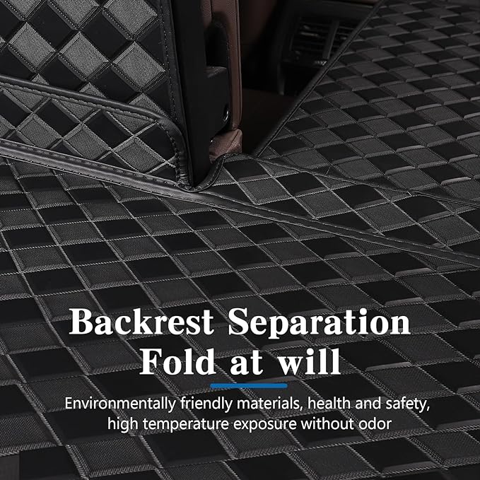 Cargo Mat & Backrest Mats for Toyota Sequoia 2008-2022 Accessories, All Weather Waterproof Rear Cargo Liner Rear Trunk Liner Back Seat Cover Protector