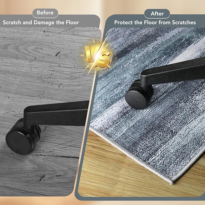 Office Chair Mat for Hardwood Floor&Tile Floor,36"X 48" Heavy Duty Desk Chair Mat for Hard Floors,Under Desk Rug for Rolling Computer Chair,Anti Slip,Low Pile Carpet Floor-Abstract Dark Grey