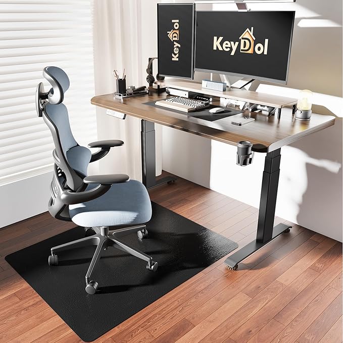 [Thickened to 2.0mm] 40"x 50" Office Chair Mat for Hardwood, Vinyl Computer Floor Mat, Anti-Slip Desk Mats for Hardwood, Easy to Clean Office Chair Floor Protector, Durable Rolling Chair Mat