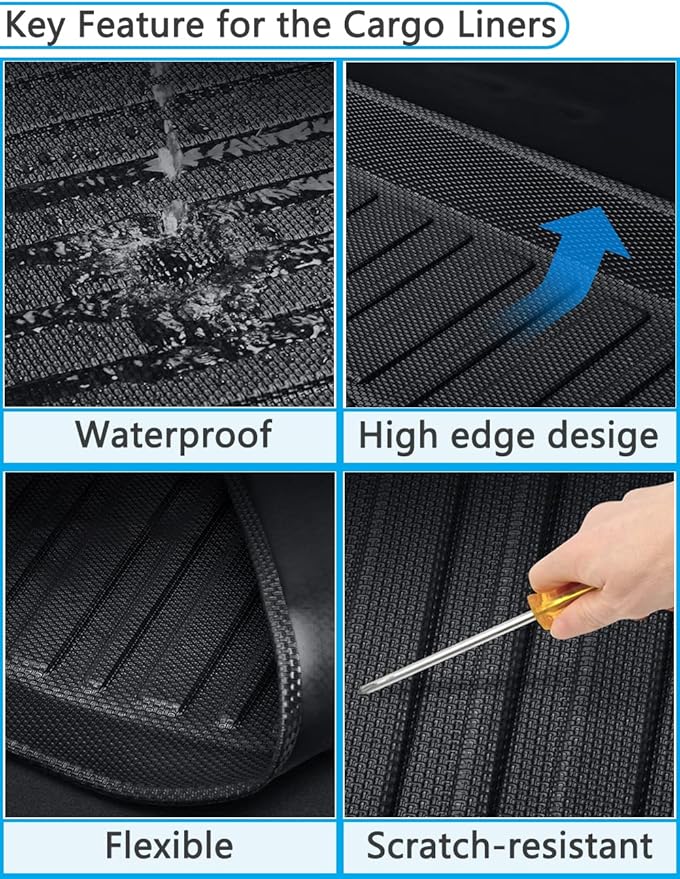 Camry Cargo Liners,Rear Cargo Trunk Tray Floor Mats Compatible with 2012 2013 2014-2016 2017 Toyota Camry (No Hybrid Models),All Weather Protector Custom 3D Waterproof Durable Odorless TPO Accessories