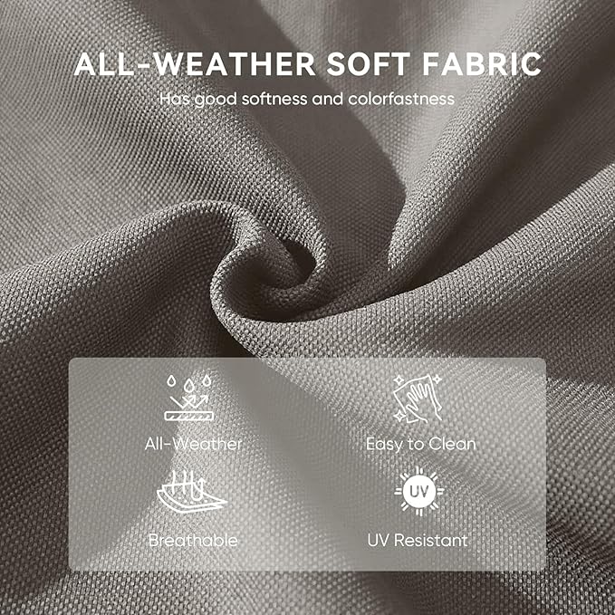 Outdoor Rattan Chair Cushions 2 Packs - Outside Durable Thick Replacement Back and Seat Cushion 22x24 with Zipper Cover for Patio Glider Rocking Chairs Loveseat Couch – Grey/Regular