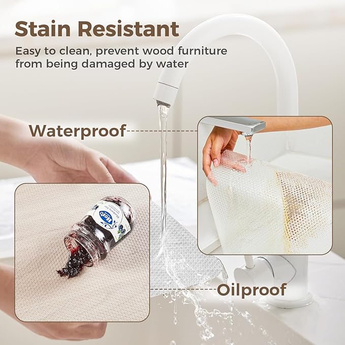 100% EVA Shelf Liner for Kitchen Cabinet, 20" x 240" Drawer Liners Non Adhesive Non Slip Waterproof Plastic Paper, Dresser Pantry Bathroom Refrigerator Protector, Clear