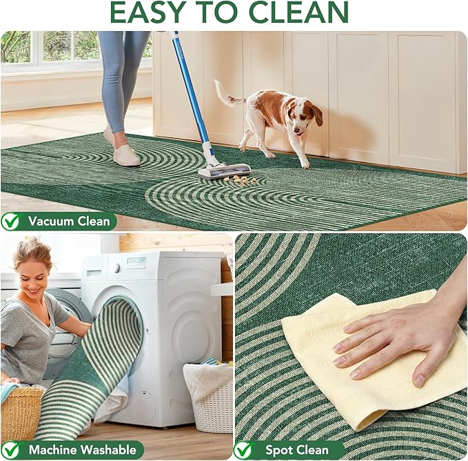 Office Chair Mat for Hardwood Floor&Tile Floor,48"X 60" Heavy Duty Desk Chair Mat for Hard Floors,Under Desk Rug for Rolling Computer Chair,Anti Slip,Low Pile Carpet Floor-Geo Green