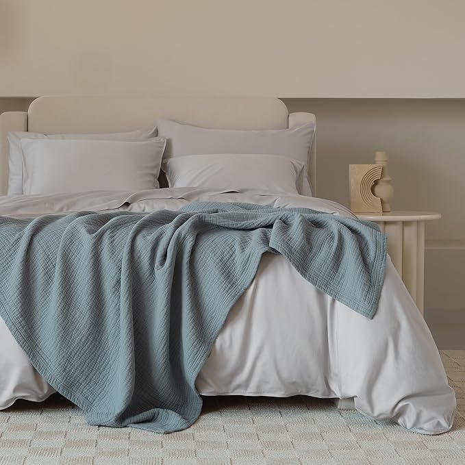 Double Stitch Cotton Tencel Duvet Cover - King Size Comforter Cover, Luxury & Soft Eucalyptus Lyocell Bedding Set for Hot Sleepers, Cooling & Breathable, Button Closure, Winter Sky, 106"x90"