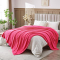 NEWCOSPLAY Super Soft King Blanket Dark Rose Red Premium Silky Flannel Fleece Leaves Pattern Lightweight Bed Blanket All Season Use (Dark Rose Red, King(90"x110"))