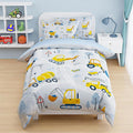 SANDJEST Construction Duvet Cover Sets Twin Size for Kids Boys, Include 1 Polyester Comforter Cover 68x86 Inches and 1 Pillowcase 20x26 Inches, Comforter Not Included, Gift for Christmas Birthday