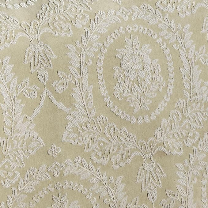 Timeless Vintage Style Bedding with Fringe | Neutral Sage and Ecru Hues | Textured Matelasse Rose Medallions and Leaves | 5 Piece Lightweight Set: Oversized California King Bedspread & 4 King Shams