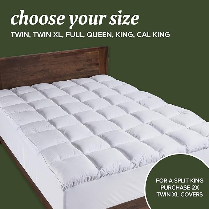Beckham Hotel Collection Twin Size Hybrid Mattress Pad (Extra Padded) & Protector - Waterproof Quilted Pillow Top Mattress Cover - Thick, Plush, Fitted Mattress Topper for Bed