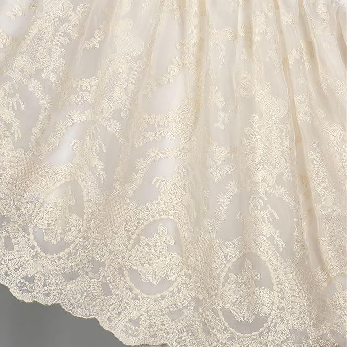 Cameo Lace Luxury Washable Polyester Bedding Set | Vintage Elegant | Pearl | Scroll Leaf Floral Cameo Quilting Embroidered | Set of Five: Full Bedspread, Two Standard Shams, Square and Round Pillows