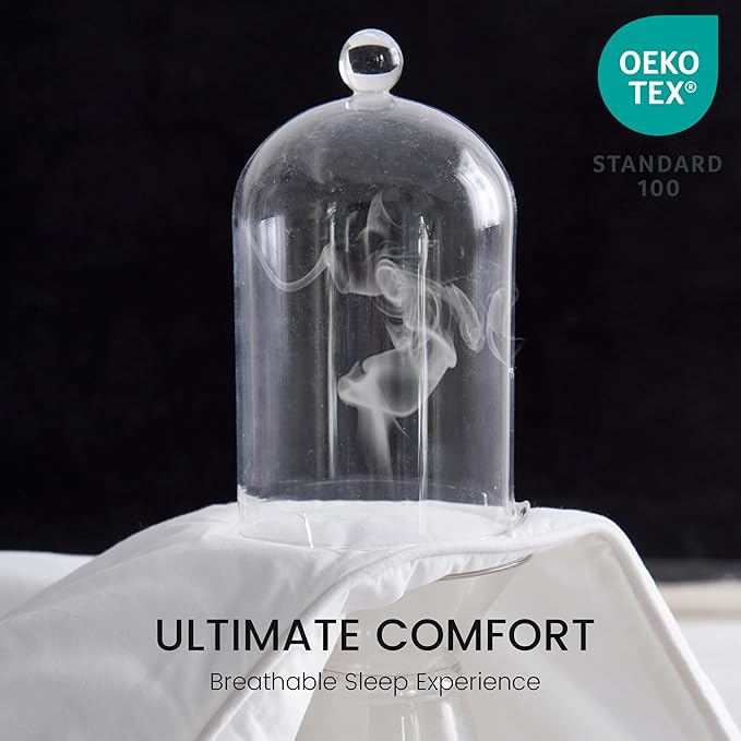 Simple&Opulence Cooling Quilted Mattress Pad – Fitted Sheet Mattress Protector Cover with Elastic Corners, Soft & Breathable, 16 Inch Deep Pocket (White,Queen)