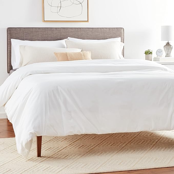 National Allergy Premium 100% Cotton Duvet Comforter Protector - Jumbo Queen Size - 96" x 92" - White - Breathable 300 Thread Count Hypoallergenic Cover - Zippered Encasement - Bedding Linen