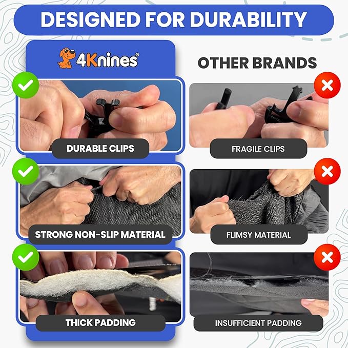 4Knines Split Cargo Liner for SUV – for Dogs & Pets, Heavy-Duty, Waterproof Trunk Mat & Cargo Cover – Fits 60/40 Split Bench & Armrest Pass-Through – Machine Washable, Non-Slip (Extra Large, Camo)