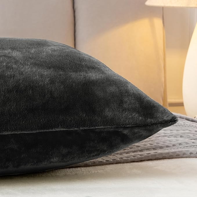 BEDELITE Body Pillow Cover with Zipper Closure, Super Soft and Cozy Fuzzy Fleece Pillowcase 20 x 54 Inches, Luxury Fluffy Plush Long Body Pillow Pillowcase for All Seasons(Dark Gray)